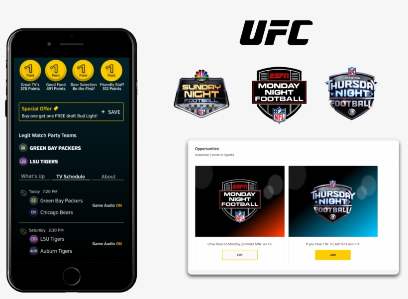 Associate Your Bar With Pay Per View Events, Tv Packages - Nbc Sunday Night Football, transparent png download