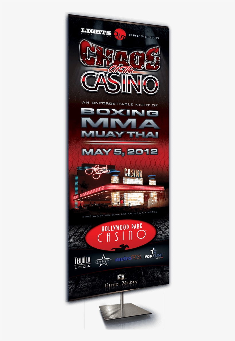 Vertical Banner Stand - Hollywood Park Casino, transparent png download