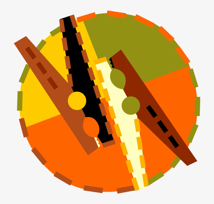 Vector Illustration Of Clothespin Or Clothes-peg Fastener, transparent png download