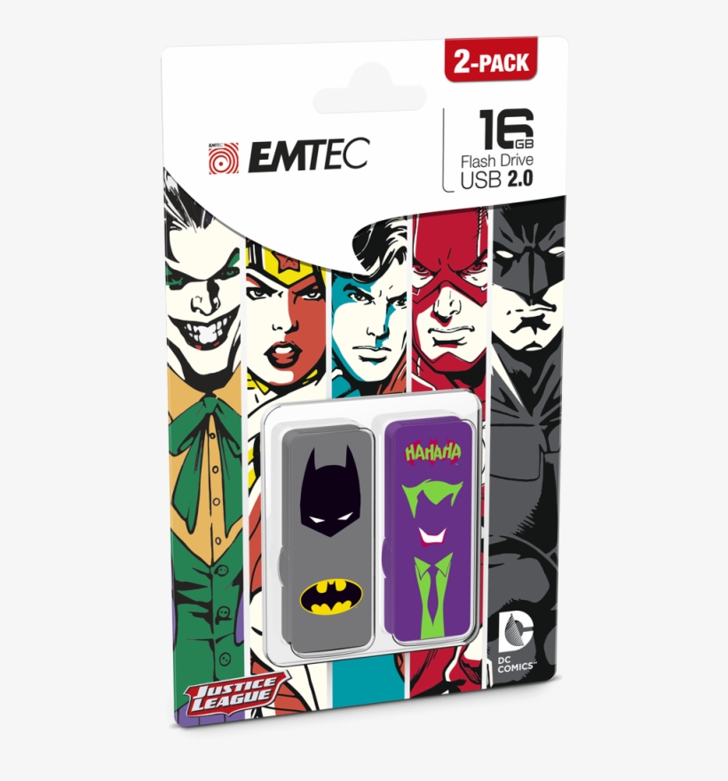 M700 Sh Iconics Bm Jk 2 Pack 16gb - Usb Uri Emtec Superman Batman, transparent png download