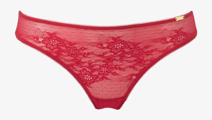 Glossies Lace Brief Red Product Front - Slip, transparent png download