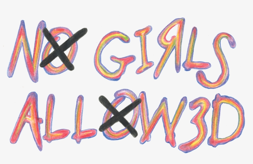 No Girls Allow3d - Calligraphy, transparent png download