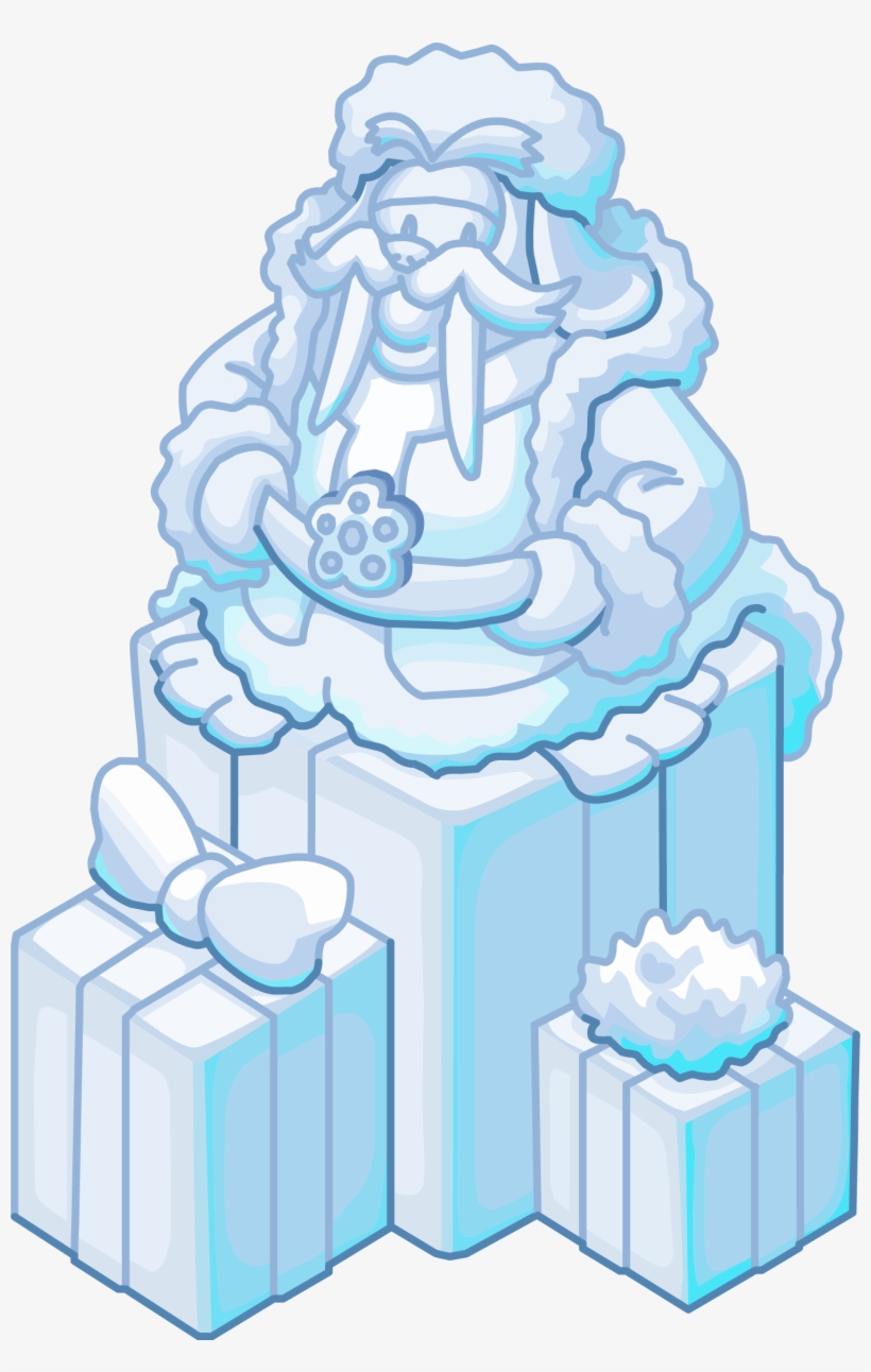 Merry Walrus Snow Sculpture - Club Penguin Snow Sculpture, transparent png download