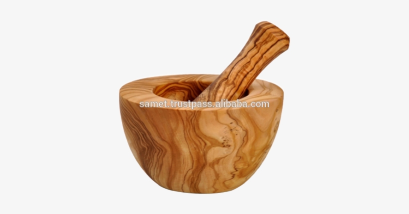 Eco-friendly Natural Olive Wood Mortar & Pestle Smooth - Mortar And Pestle, transparent png download