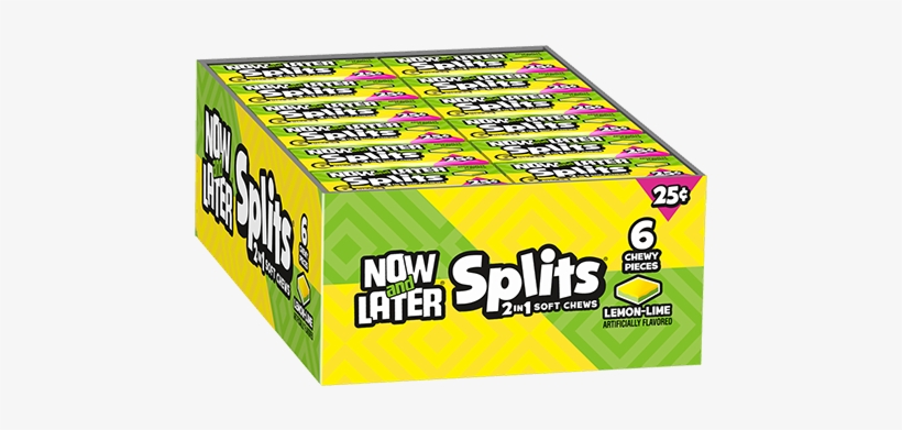 Lemon Lime Now And Later Splits 2 In 1 Soft Chews 6 - Now & Later Splits Lemonade Blends, transparent png download