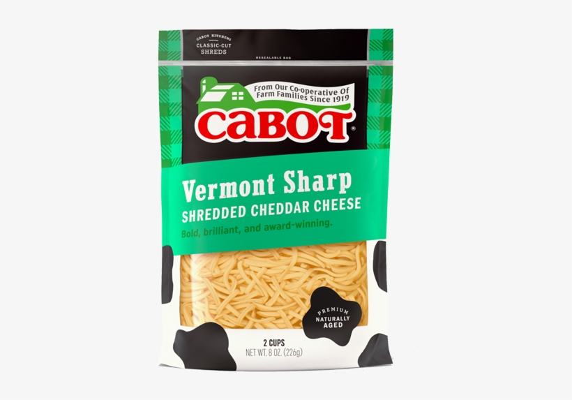 Our 8 Ounce Packages Of Sharp Shredded Cheddar Are - Shredded Vermont Cheddar, transparent png download