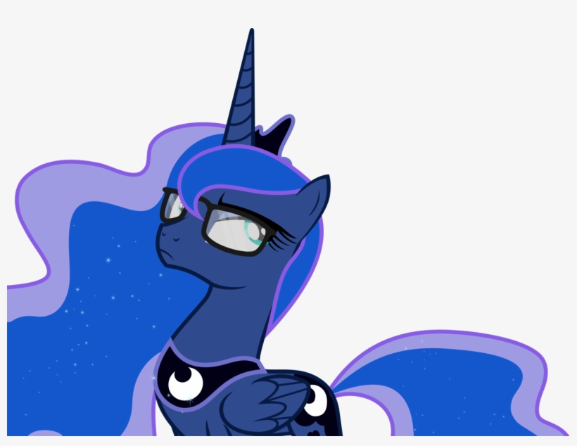 Fukaketsu, Glasses, Hipster, Princess Luna, Safe, Simple - Princess Luna Hipster, transparent png download