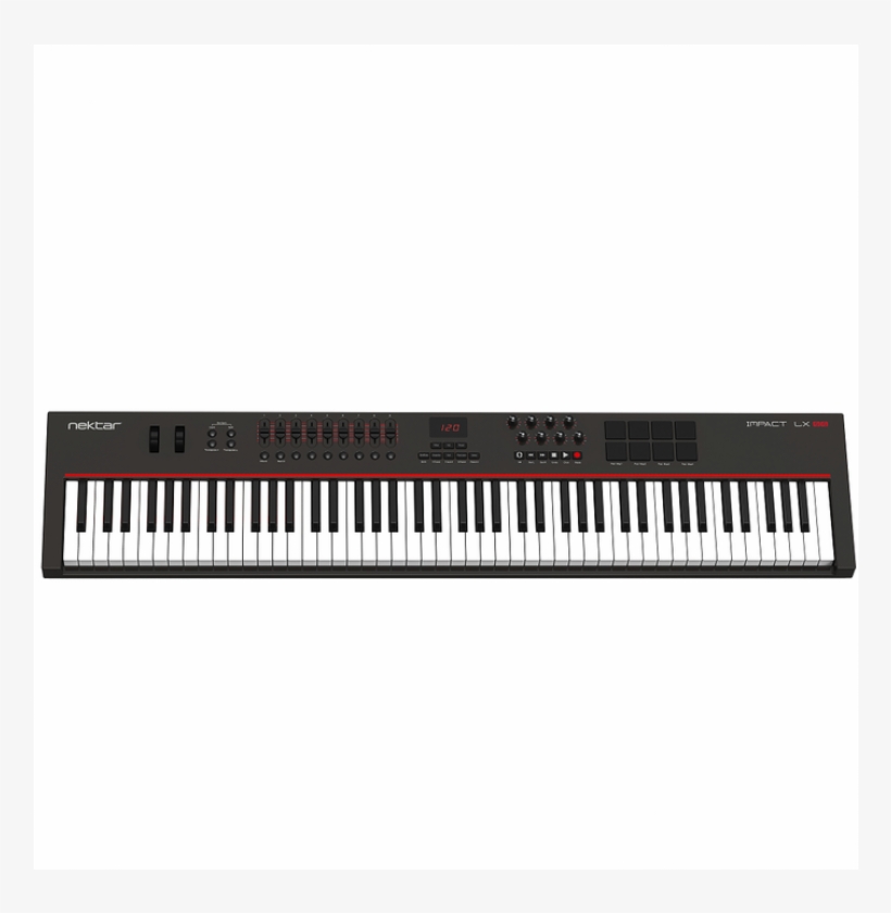 Nektar Impact Lx88 Midi Keyboard - Nektar Impact Lx88 88-note Velocity Sensitive Controller, transparent png download