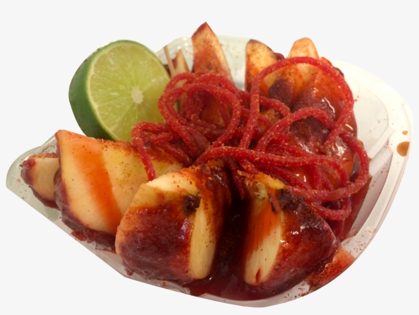 Manzana Con Chamoy 멕시코 음식 요리법, 막대사탕, 과일 디저트, 기금모금 아이디어 - Frutas Con Chamoy, transparent png download