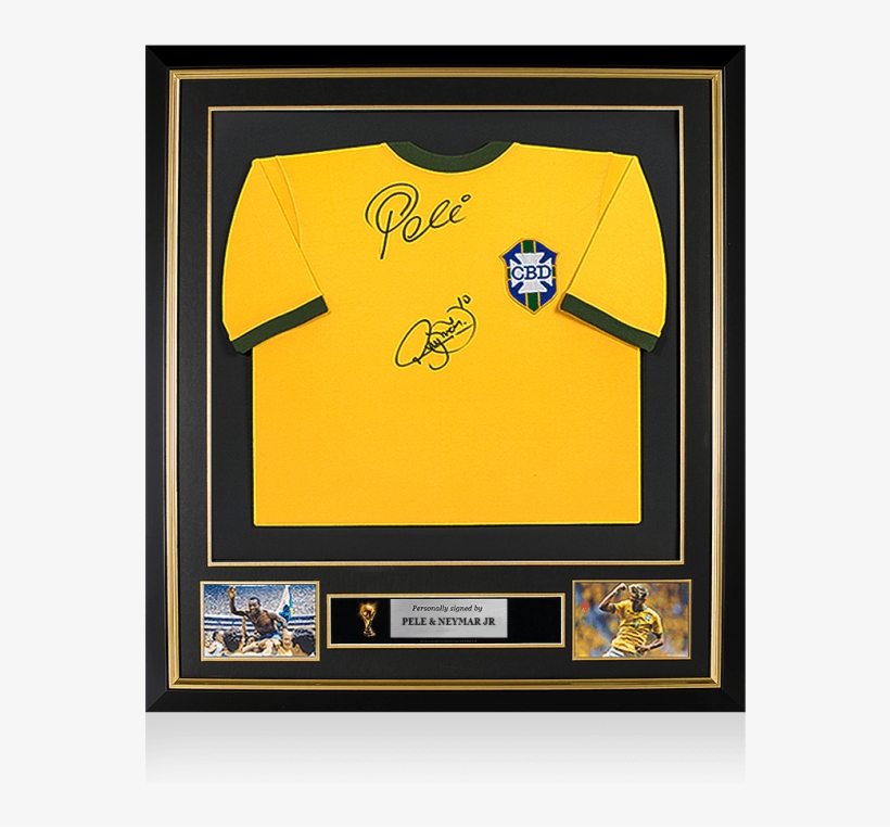 Neymar Jr & Pele Official Fifa World Cup™ Front Signed - Neymar Jr & Pele Front Autographed And Framed Modern, transparent png download