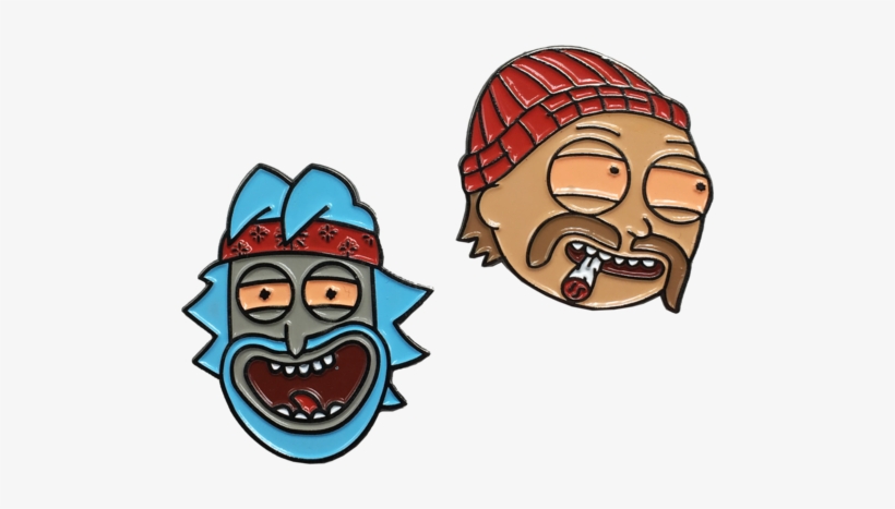 Rick Chong & Morty Cheech Pin - Cheech And Chong Rick And Morty, transparent png download