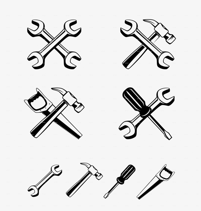 Different Tools Silhouette Icon - Tool, transparent png download