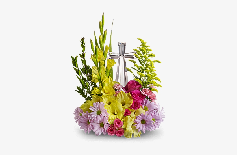 Crystal Cross - Flowers With A Cross, transparent png download