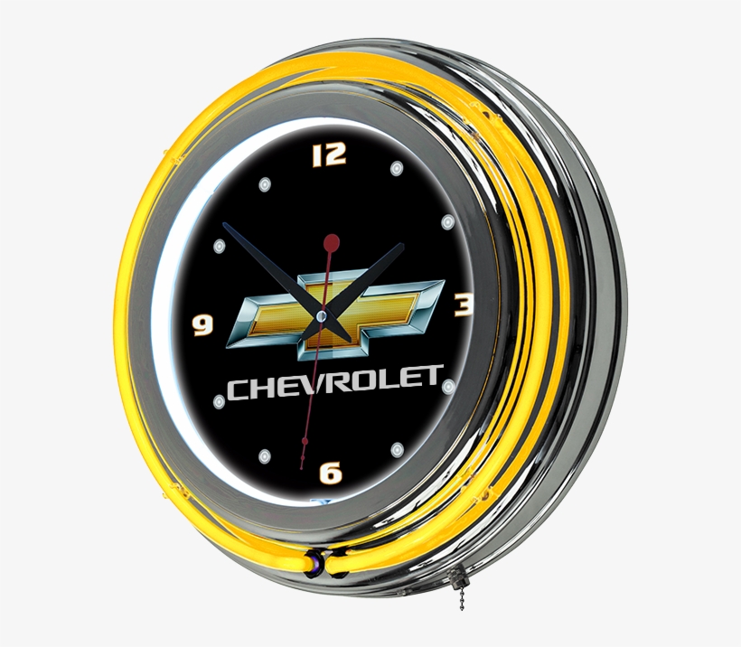 Chevrolet Gold Bt Neon Clock - Trademark Global Nhl Neon 14.5" Wall Clock, transparent png download