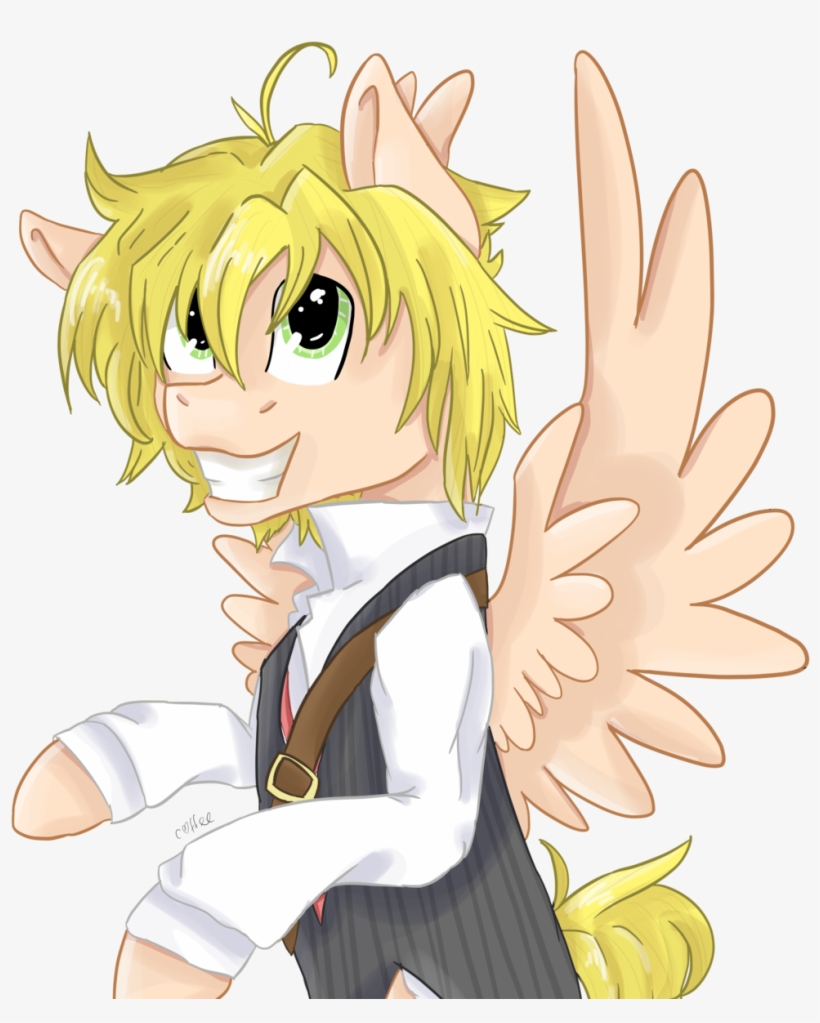 Coffee-draws, Meliodas, Pegasus, Ponified, Pony, Safe, - Meliodas My Little Pony, transparent png download