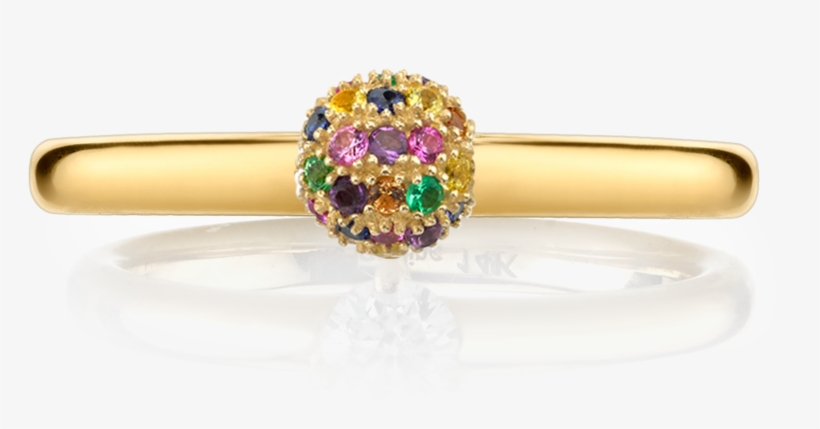 Rainbow Pave Sphere Ring - Pre-engagement Ring, transparent png download