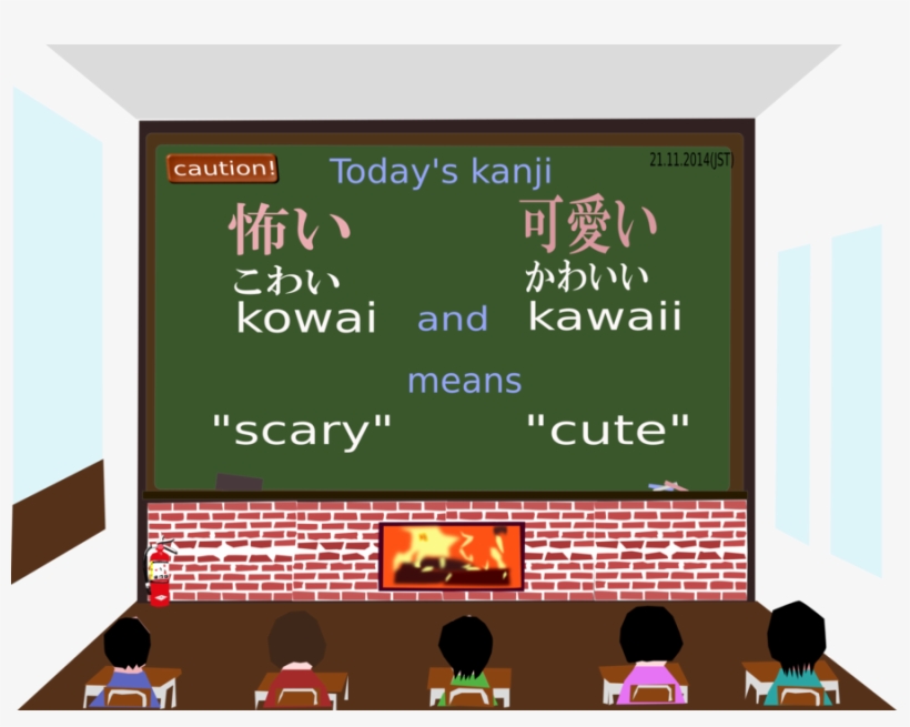 Kowai Kanji Clipart Kanji Wiktionary Japanese Language Kowai Kanji