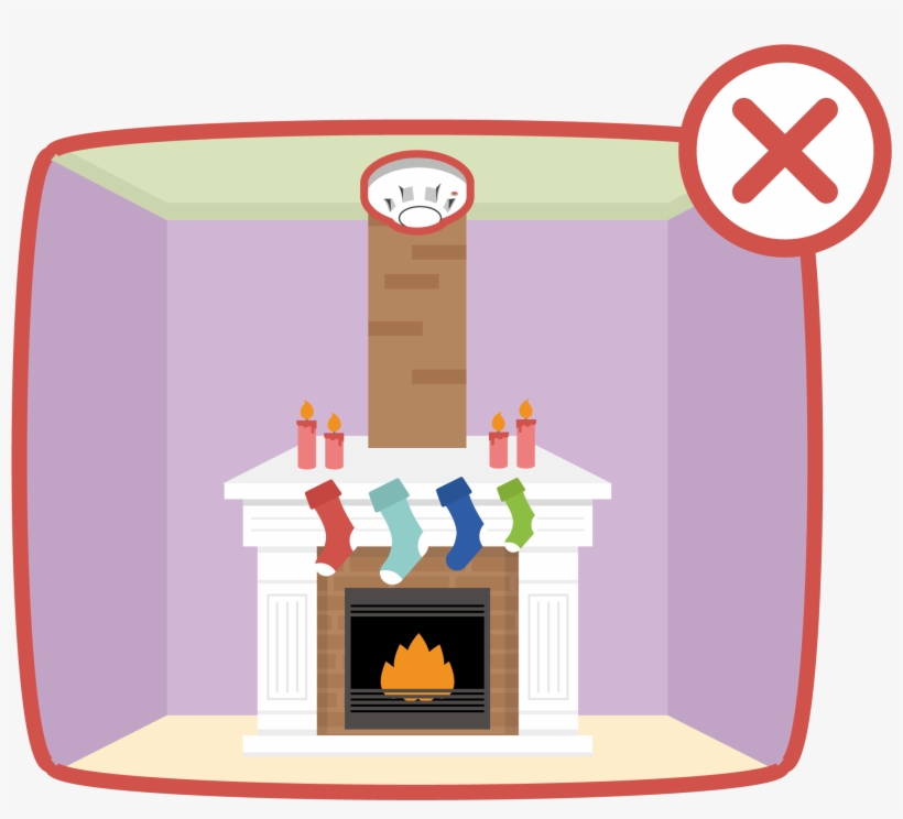 Smoke Detector Fireplace - Fireplace, transparent png download