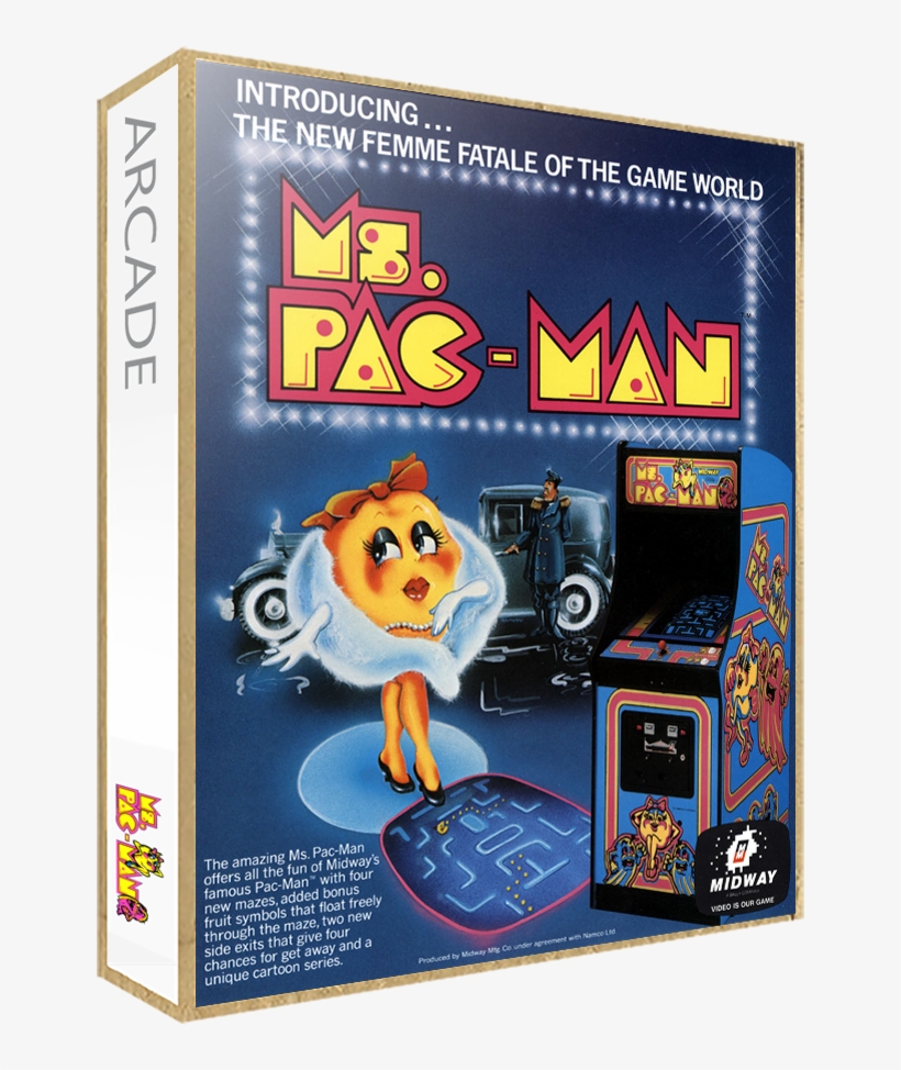 Ms - Pac-man - Box - 3d - Ms Pacman Femme Fatale, transparent png download