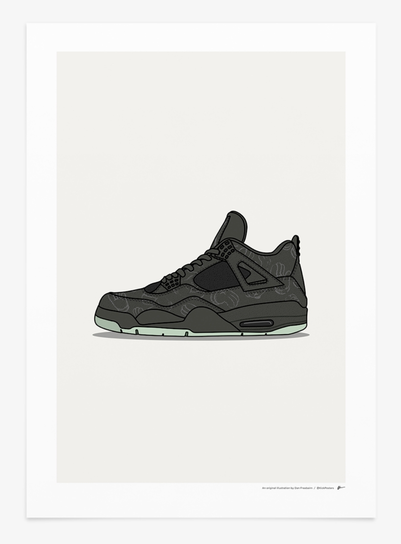 Jordan 4 Kaws Black - Jordan 4 Retro Kaws Black Mens, transparent png download