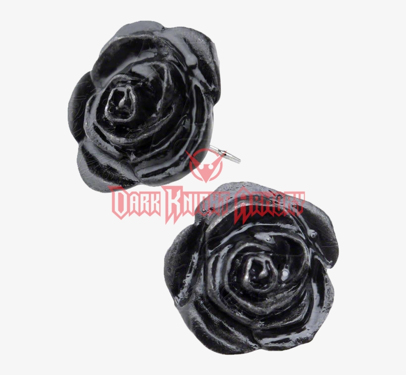 Black Rose Stud Earrings - Alchemy Gothic Black Rose Stud Earrings, transparent png download