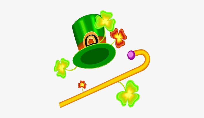 Hat Cane Clovers - St Patrick's Day, transparent png download