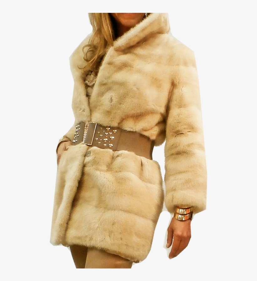 Retro-metro Lush Cream Mink 3/4 Fur Jacket - Fur Clothing, transparent png download