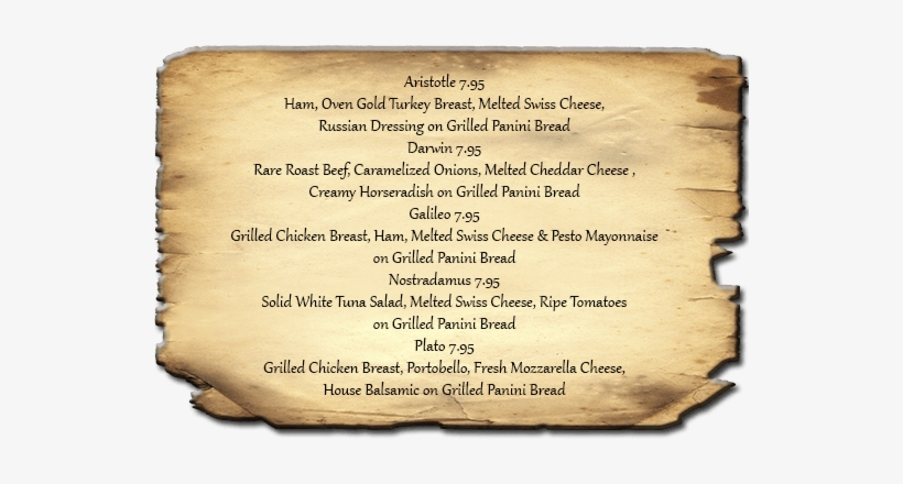 Lunch-menu • Paninis - Lunch, transparent png download