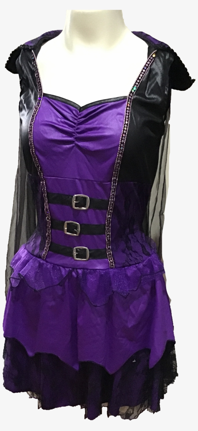 Witch Vampiress Costume Teen Medium Purple Black - Cocktail Dress, transparent png download