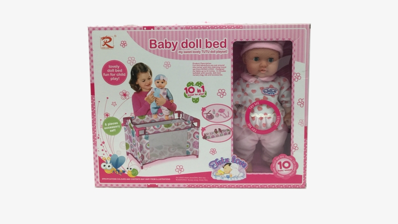 Baby Doll Bed, 8 Pieces Accessory Set - Infant Bed, transparent png download