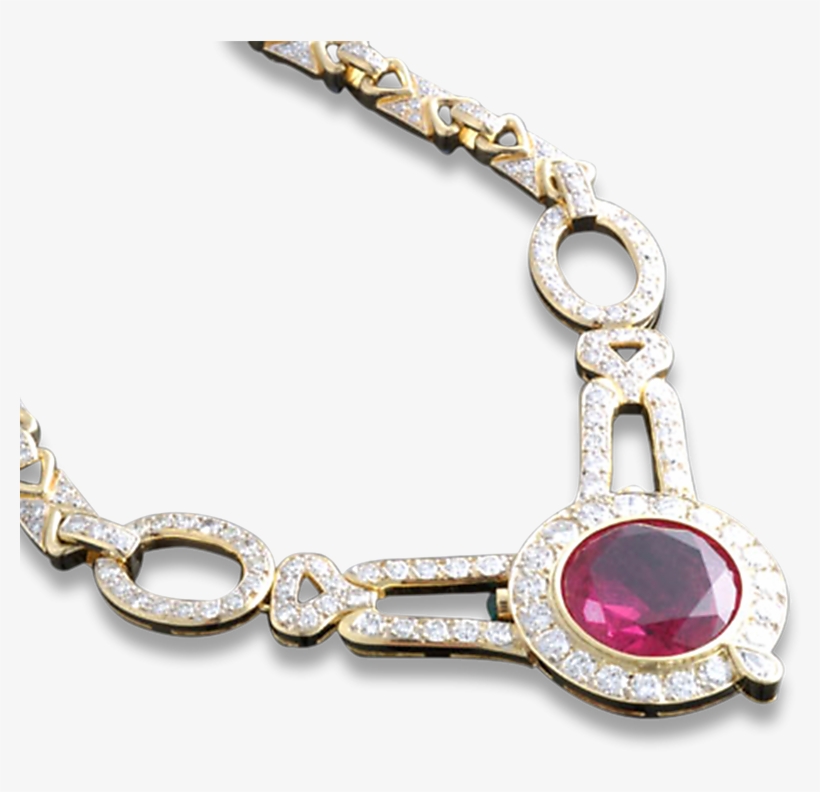 Rubellite And Diamond Necklace, - Diamond, transparent png download