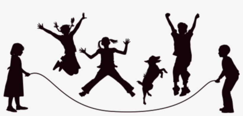 Ftestickers Children Jumprope Jumping Silhouette Freet - Png Kids Silhouettes, transparent png download