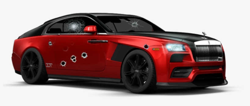 Car Bulletholes Glass Guns Dk925designs - Rolls Royce Wraith Custom Red, transparent png download