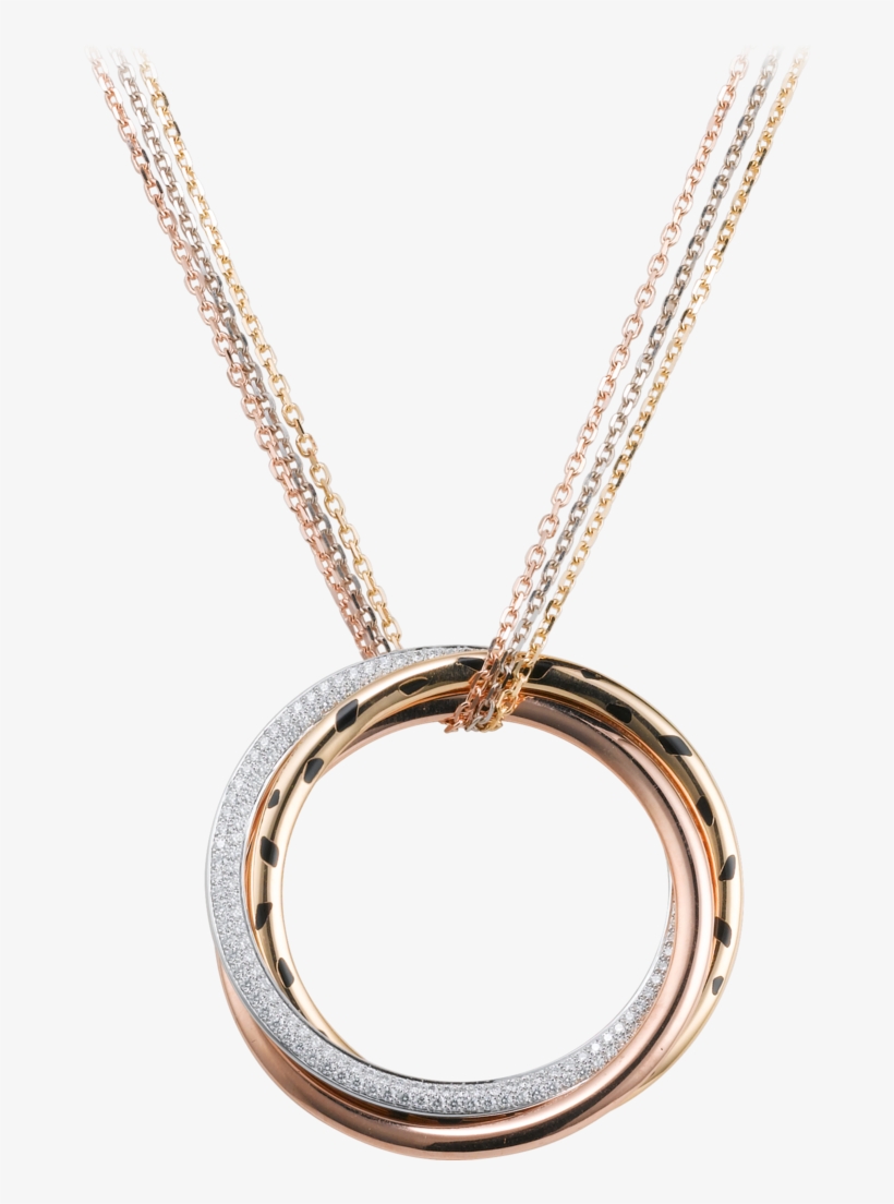 Trinity Necklacewhite Gold, Yellow Gold, Pink Gold, - Cartier Necklace Trinity, transparent png download