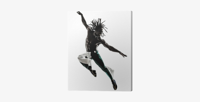 Black Man Dancer Dancing Jumping Silhouette Canvas - Danseur Brésilien, transparent png download