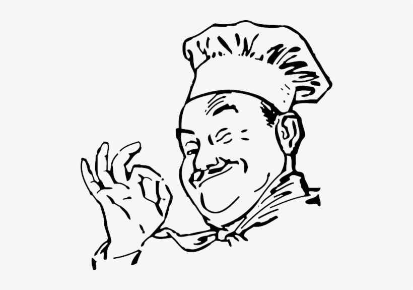 Image - Cartoon Chef Black And White, transparent png download