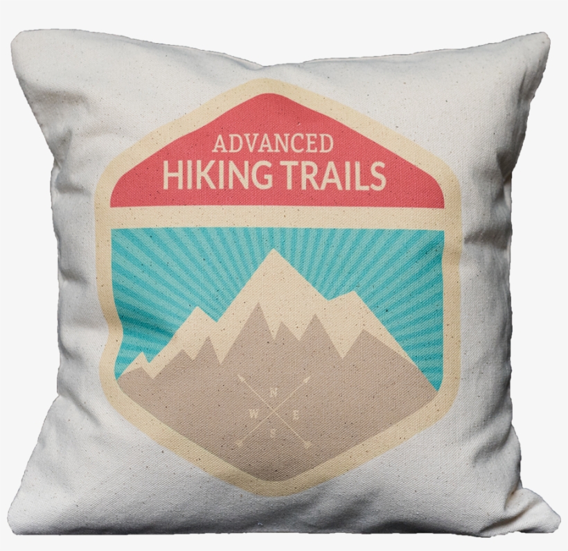Vintage Hiking Badge - Cushion, transparent png download