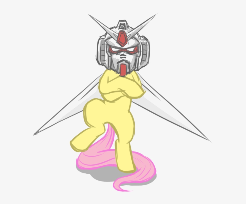 Fyxe, Fluttershy, Gangnam Style, Gundam, Safe, Simple - Illustration, transparent png download