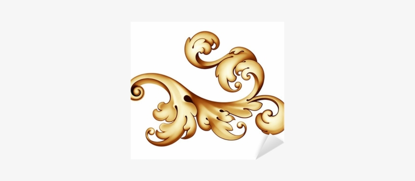 Vintage Baroque Golden Scroll Ornament Sticker Pixers - Adornos Barrocos, transparent png download