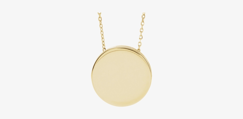 Gold Engravable Scroll Disc Necklace, transparent png download