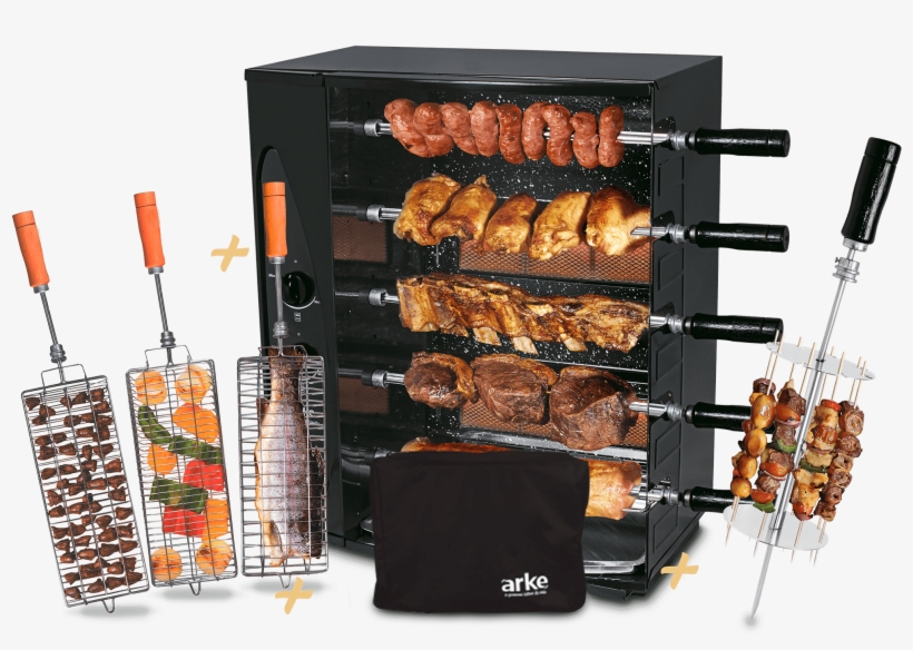 Grill - Arke Bbq Grill 5 Skewer Gas Rotisserie, transparent png download