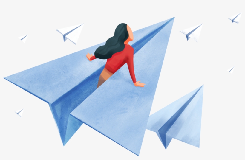 Contact Banner Plane - Girl, transparent png download