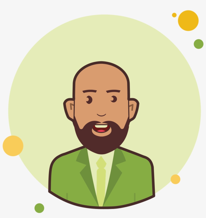 Bald Man In Green Jacket Icon - Man, transparent png download