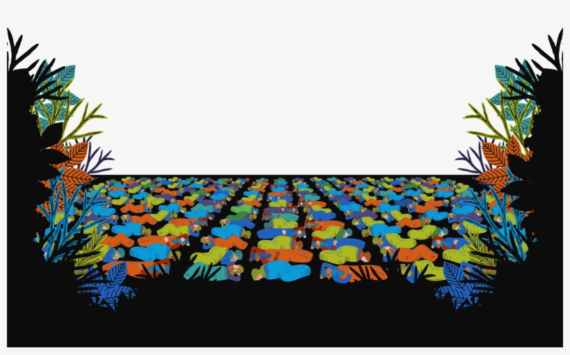 Forest Outline Sketch With People Sleeping On The Ground - Sketch, transparent png download