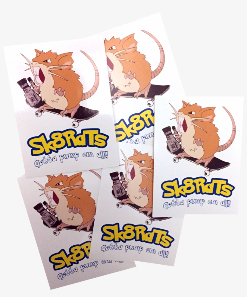 Image Of Sk8rats Raticate Sticker Pack - Cartoon, transparent png download