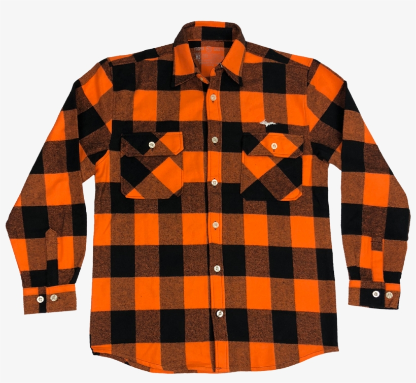 Silhouette" Orange Buffalo Plaid Extra Heavyweight - Flannel, transparent png download