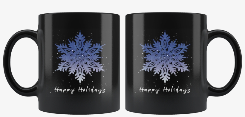 Blue Snowflake Coffee Mug In Black - Mug, transparent png download
