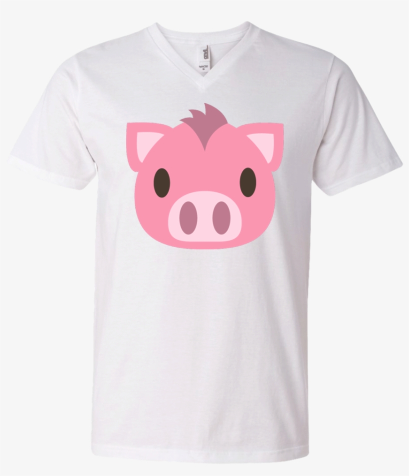 Pig Face Emoji Men's V Neck T Shirt - Friend Not Food Mugs, transparent png download