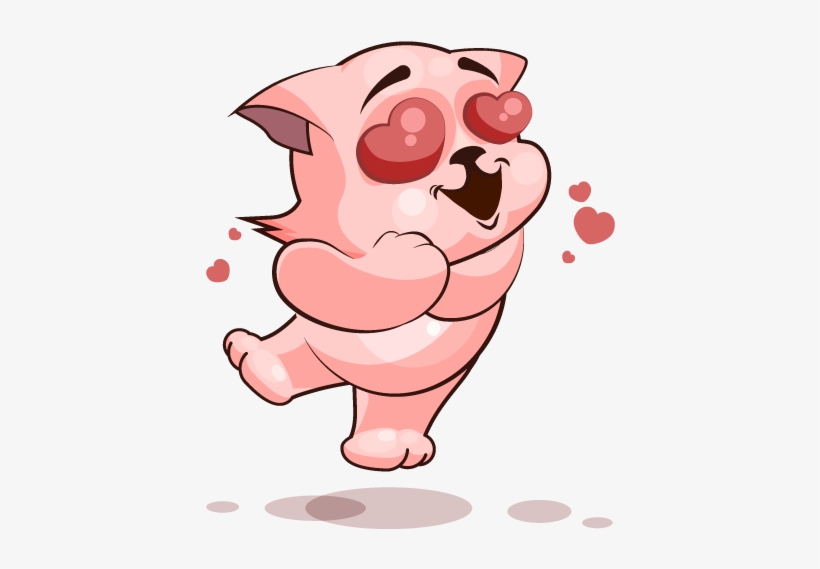 Adorable Cat Emoji Stickers Messages Sticker-11 - Cartoon Lion In Love, transparent png download
