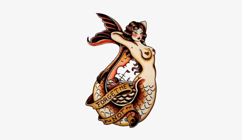 Mermaid Tattoos American Traditional, transparent png download